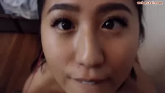 sweetgrlforshow Asian whore blowjob in public show
