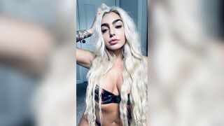 Emily Rinaudo aka Emjayplays onlyfans Doll in stockings pulls pussy with fingers