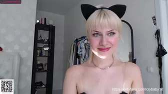 _mllymoore_ Crazy bitch caresses her shaved vagina