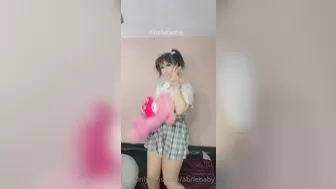 Abrie Baby aka abriebaby onlyfans female in stockings having fun with a phallus