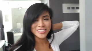 Ember Snow aka embersnow onlyfans busty babe caresses nipples